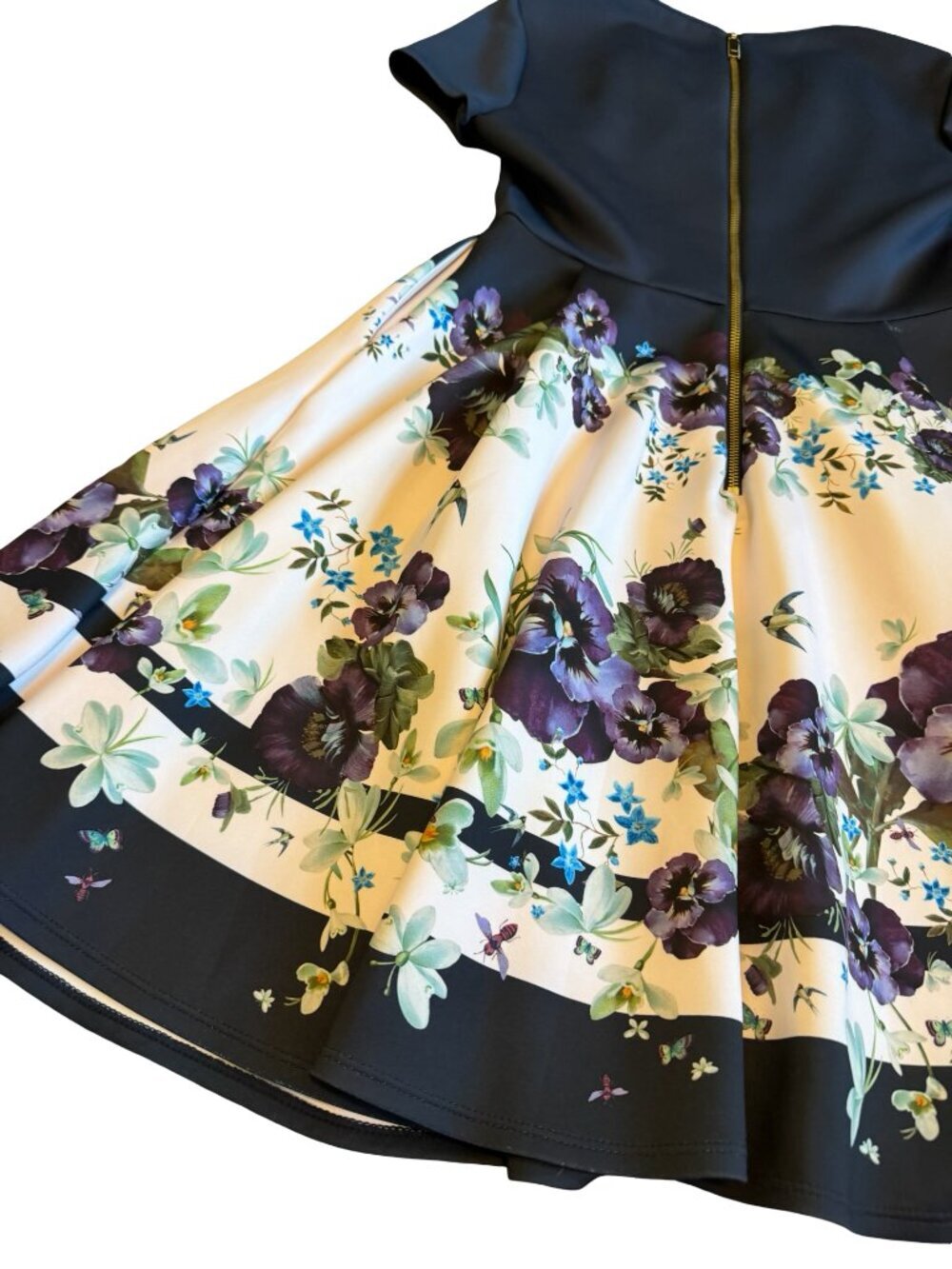 Ted Baker London Stefh A-Line Short Sleeve Dress Floral Print Size 2 4-6 Women's - Picture 10 of 16